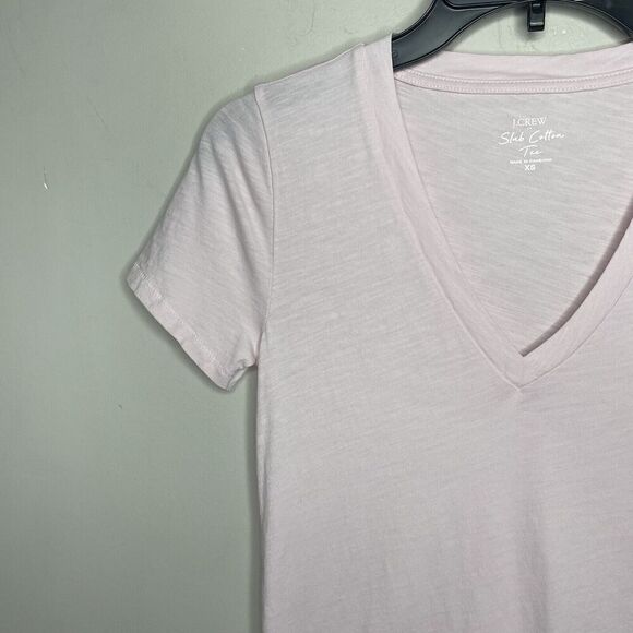 J.CREW Top Womens XS Pink Slub Cotton V-Neck Tee NEW Slim-Fit H5967 - Picture 5 of 14